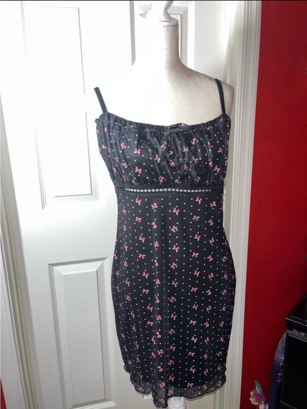 Fashion Nova Black Mini Dress with Pink Floral Print